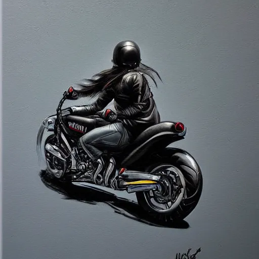 Prompt: pikachu riding motorcycle, nestor canavarro hyperrealist art style, sharp brushstrokes