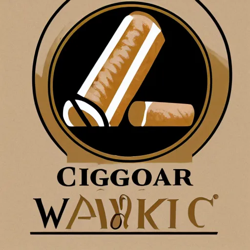 Image similar to cigar with smoke wafting up, logo