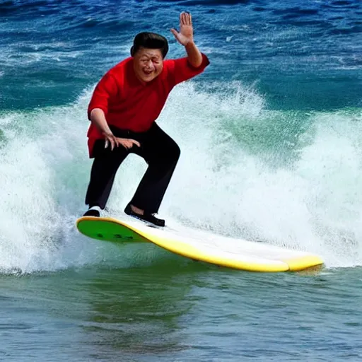 Image similar to xi jinping surfing.