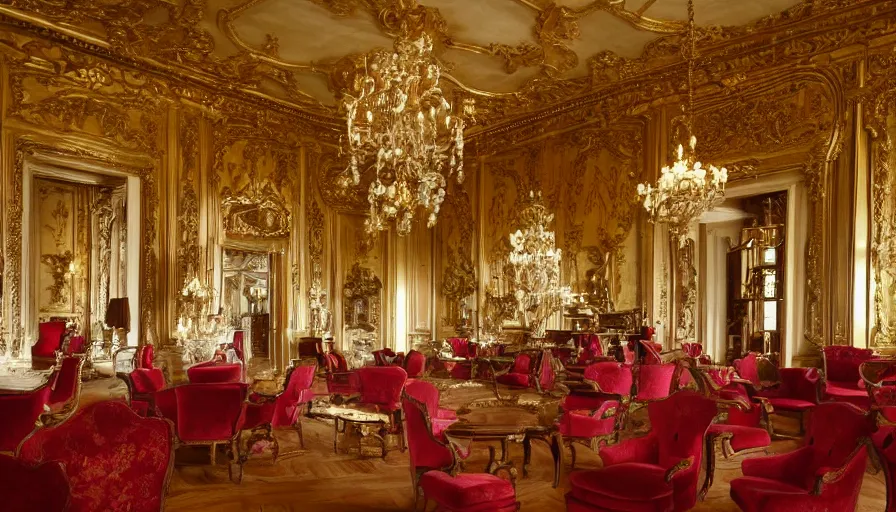 Prompt: photo of grand rococo interior, extreme detail