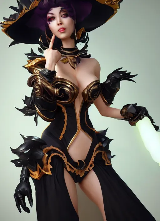 Image similar to leblanc, from league of legends, kebaya black horse, au naturel, hyper detailed, digital art, trending in artstation, cinematic lighting, studio quality, smooth render, unreal engine 5 rendered, octane rendered, art style by klimt and nixeu and ian sprigger and wlop and krenz cushart