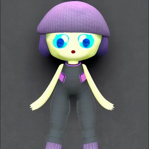 Image similar to cute fumo plush girl who is a glitch with broken textures and a missing mesh, vray