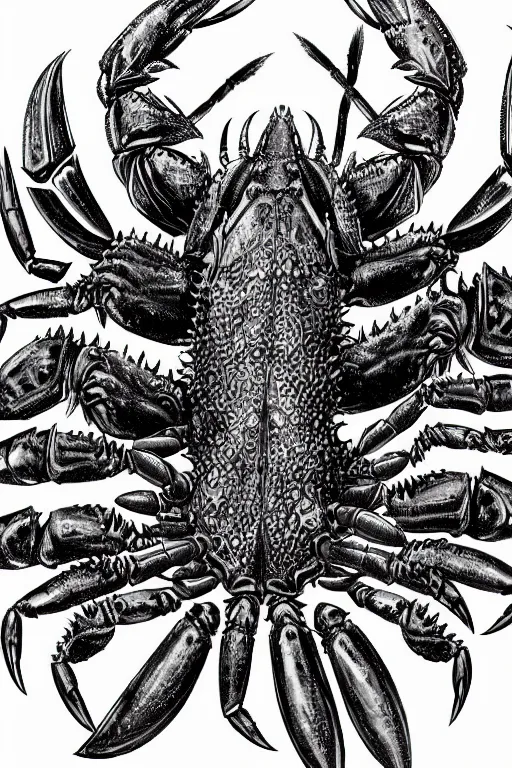 Image similar to crab humanoid heavily armoured, symmetrical, highly detailed, digital art, needles, lobster, chitin, sharp focus, trending on art station, kentaro miura manga art style