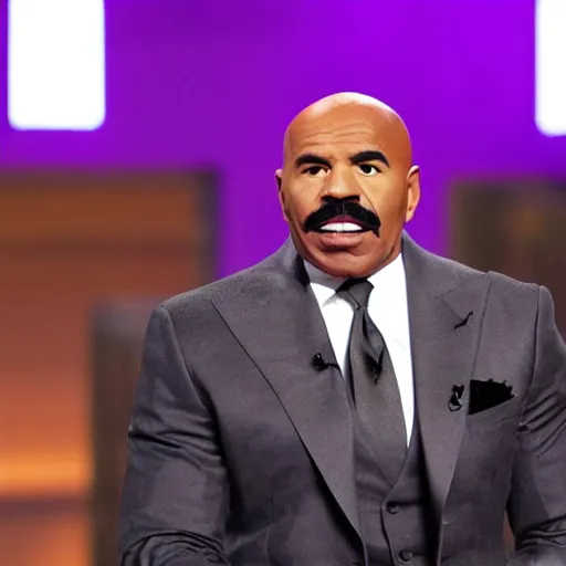 Prompt: Steve harvey covered in purple face