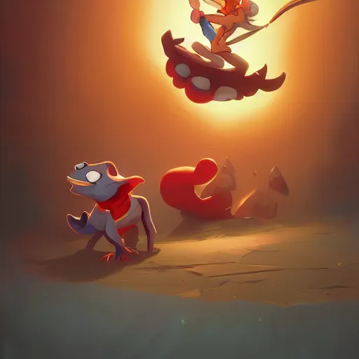 Image similar to hero world the ren & stimpy show, behance hd by jesper ejsing, by rhads, makoto shinkai and lois van baarle, ilya kuvshinov, rossdraws global illumination