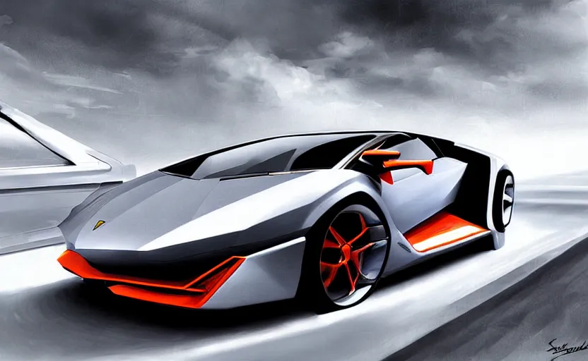 Prompt: futuristic lamborghini concept car , digital art, ultra realistic, ultra detailed, art by Scott Robertson