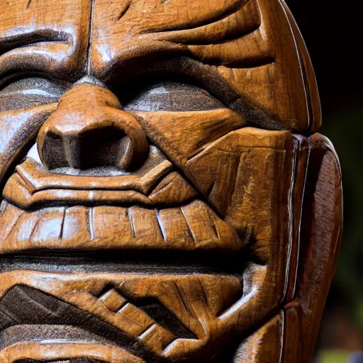 Image similar to a closeup photorealistic photograph of ben grimm's face on a tiki mug at trader vic's beach bar. fantastic four. tiki culture. bright scene. fine detail. this 4 k hd image is trending on artstation, featured on behance, well - rendered, extra crisp, features intricate detail, epic composition and the style of unreal engine.