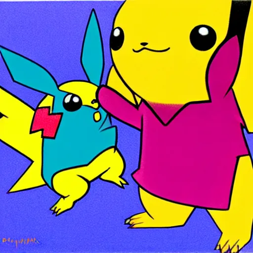 Image similar to Let's Go Pikachu and Eevee, by Peter Max