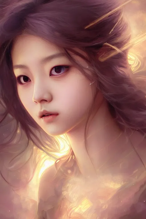 Image similar to beautiful and holy and divine young heroine portrait like twice tzuyu+smoky eyes+front face with light flowing hair, ultradetail face, art and illustration by tian zi and craig mullins and WLOP and alphonse mucha, fantasy, intricate complexity, human structure, human anatomy, fantasy character concept, watermark, blurry, hyperrealism 8k