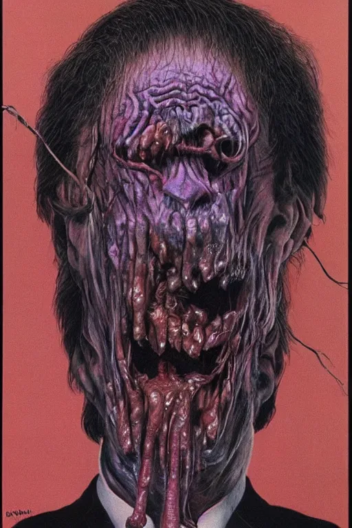 Prompt: portrait of donald trump's disgusting true form by wayne barlowe, horror, vintage 1 9 8 0 s horror movie
