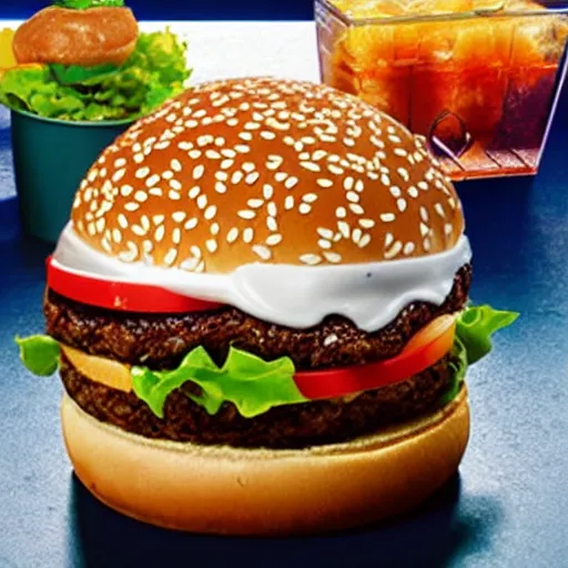 Prompt: a promotional image of a ice burger from Mcdonald's