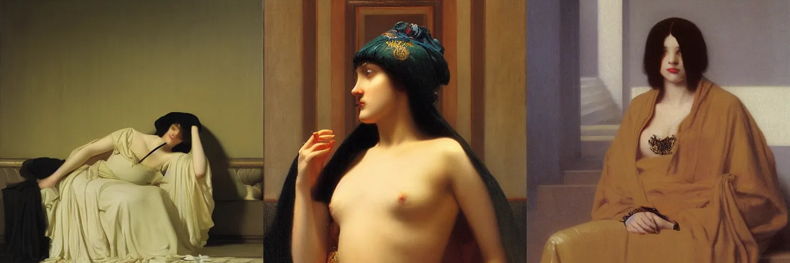 Prompt: Phryne by Jean Leon Gérôme