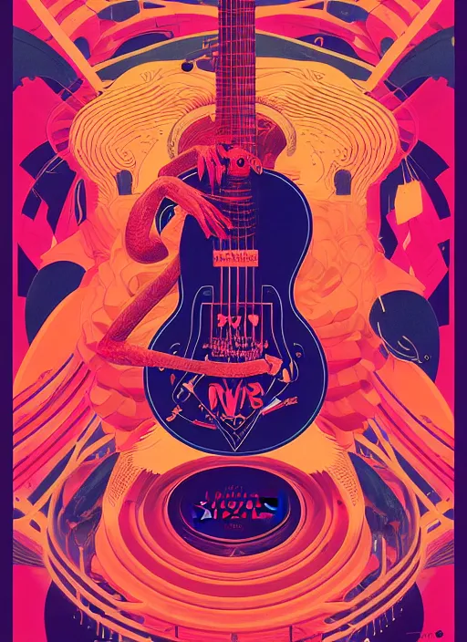 Image similar to concert poster for david bazan, tristan eaton, victo ngai, artgerm, rhads, ross draws