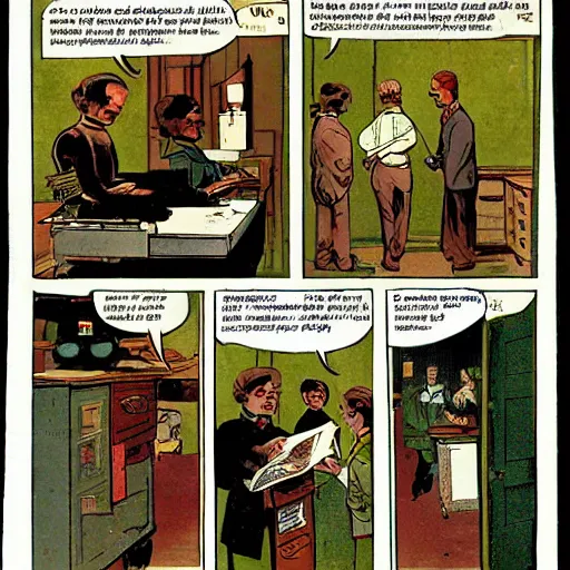 Prompt: a detailed comic book page of a Victorian science laboratory