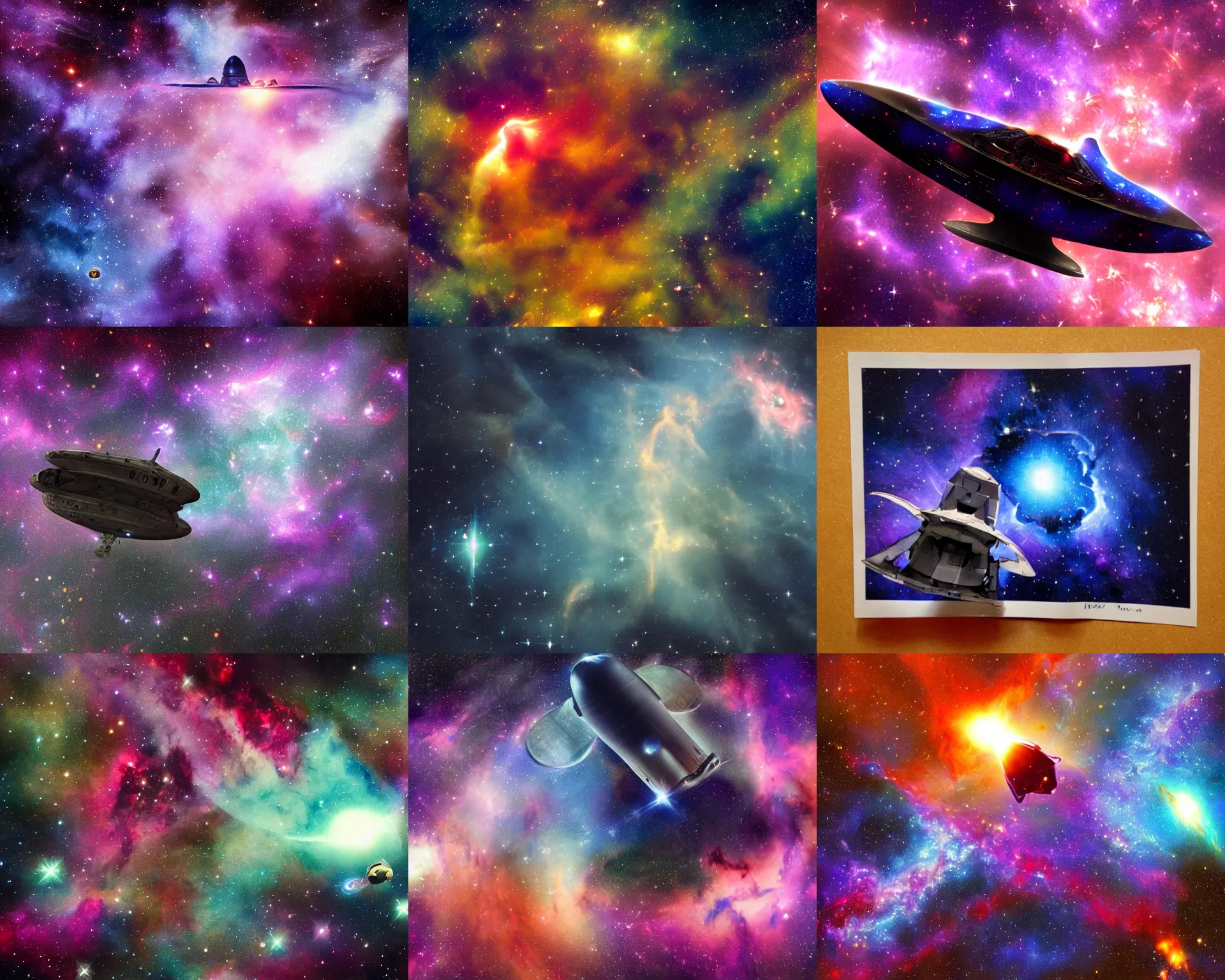 Prompt: spaceship in a nebula