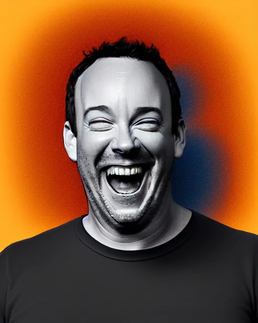 Prompt: a biomorphic portrait of dave matthews laughing, 4 k, octane high quality render