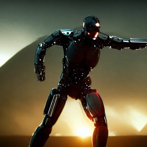 Prompt: movie still of man super hero cyborg, cinematic composition, cinematic light, by edgar wright