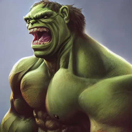 Image similar to shreak as the hulk au naturel, hyper detailed, digital art, trending in artstation, cinematic lighting, studio quality, smooth render, unreal engine 5 rendered, octane rendered, art style by klimt and nixeu and ian sprigger and wlop and krenz cushart