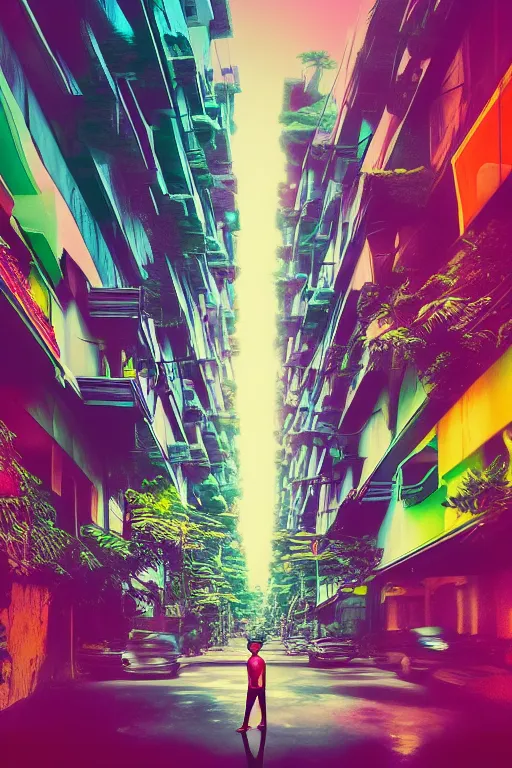 Image similar to jakarta, aesthetic, fantasy pop art, by mike swiderek, jorge lacera, ben lo, tyler west, ultrarealistic, sharp focus, rendered by photoshop