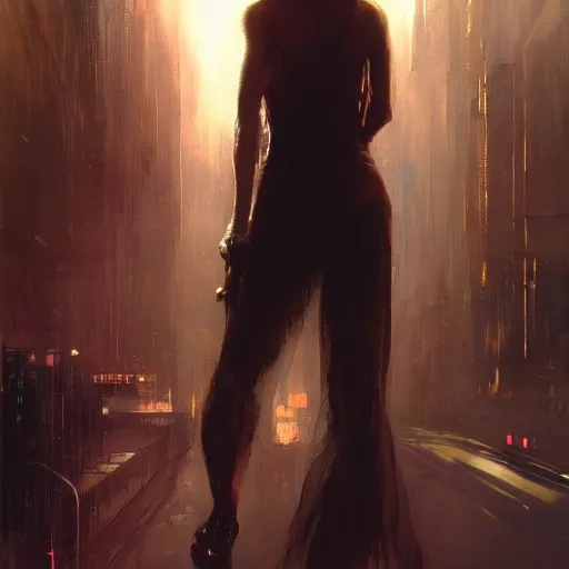 Image similar to ann hathaway, hyperrealistic full figure, bladerunner street alley, art of elysium by frank frazetta and by jeremy mann and by alphonse mucha, fantasy art, photo realistic, dynamic lighting, artstation, full figure poster, volumetric lighting, very detailed face, 4 k, award winning