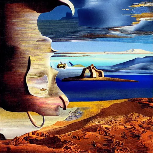 A beautiful landscape painted by Salvador Dali, Salvador Dali art  collection, Gallery of Surrealism, Oil on Canvas, Salvador Dali works :  r/dalle2