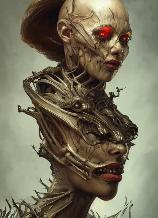 Image similar to horror commander, physically accurate, moody dynamic lighting, very very intricate, very very elegant, highly detailed, digital painting, artstation, HR GIGER, Hieronymus Bosch, Francis Bacon, concept art, smooth, very beautiful, sharp focus, illustration, art by artgerm and greg rutkowski and alphonse mucha