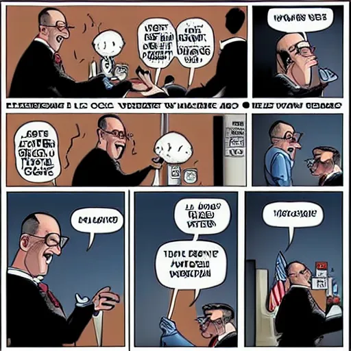 Image similar to Ben Garrison comic of Scott Adams enjoying a nice vaccine
