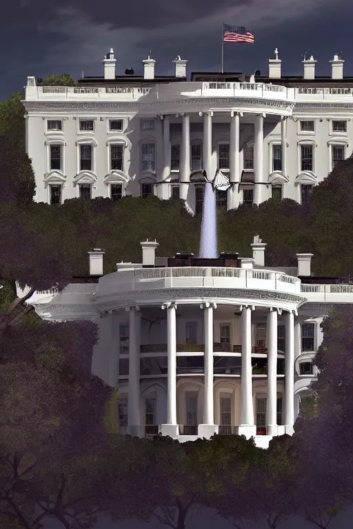Prompt: the white house in washington dc, megascan concrete texture building, cinematic composition, jaime jasso, craig mullins, wide angle, in the style of hayao miyazaki + brian froud + kim jung gi, studio ghibli, beautiful high detail enhanced 8 k render