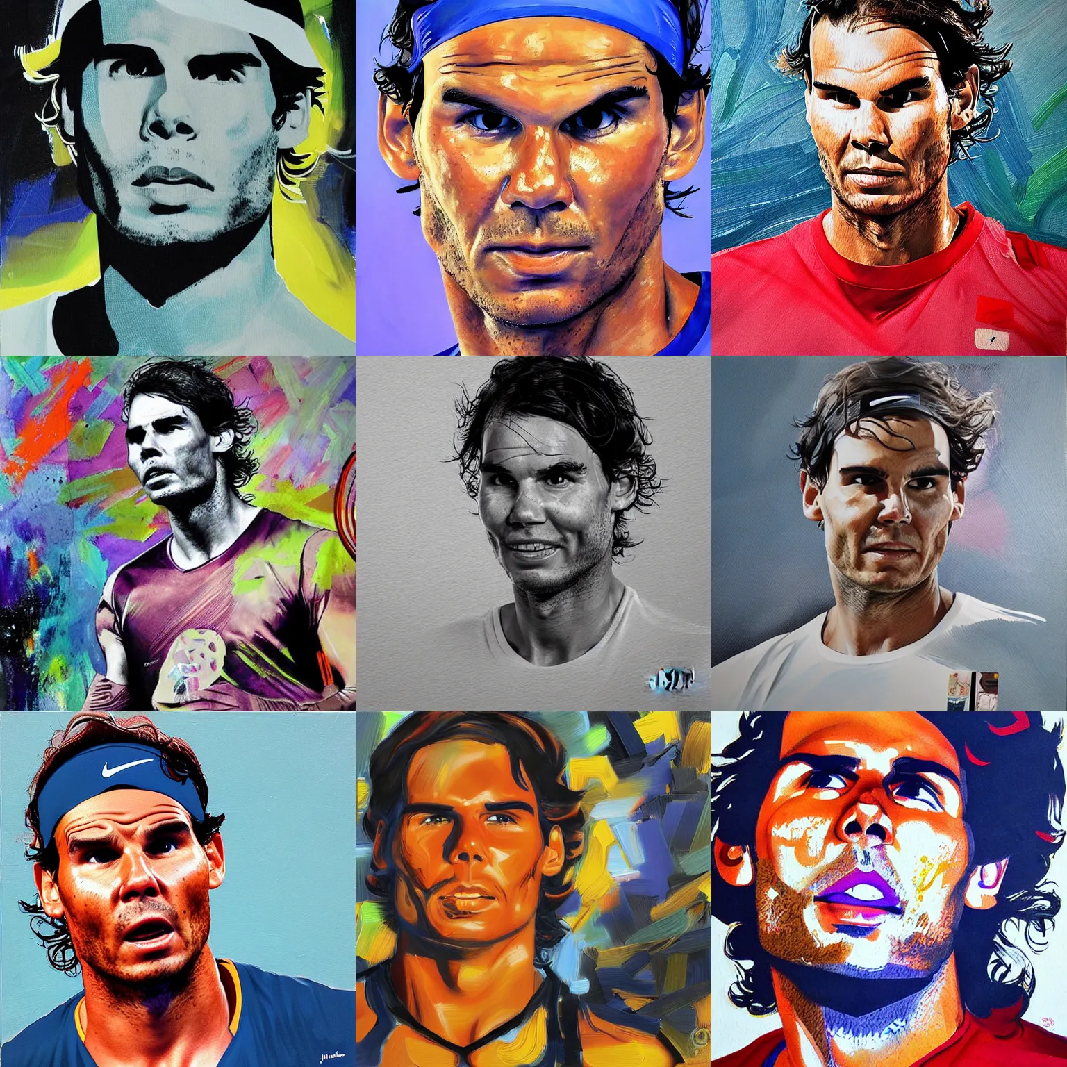 Prompt: rafael nadal an artwork by jury annenkov