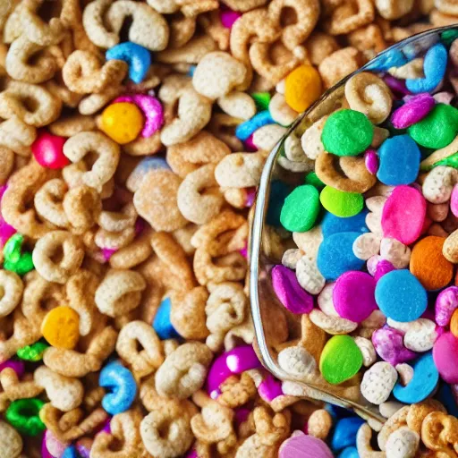 Prompt: professional advertisement photography of a box of lucky charms cereal