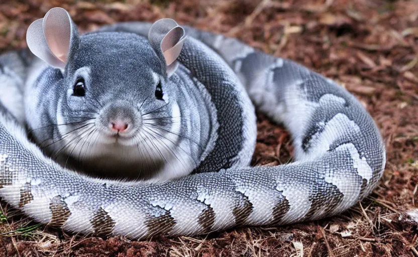 Image similar to chinchilla snake, big long fluffy body, multiple limbs, many legs