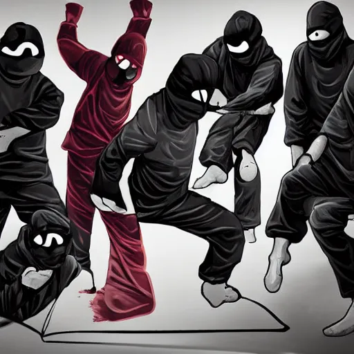 Prompt: ninjas in pyjama, csgo, art, valve, counter strike