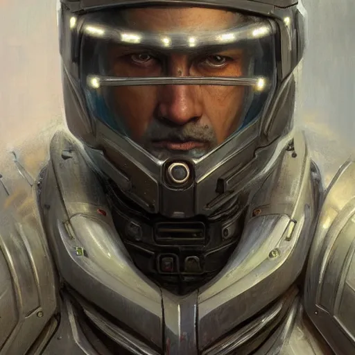 Image similar to realistic scifi cyberpunk knight, closeup portrait art by donato giancola and greg rutkowski, realistic face, digital art, trending on artstation, heart shaped helmet, symmetry!!!