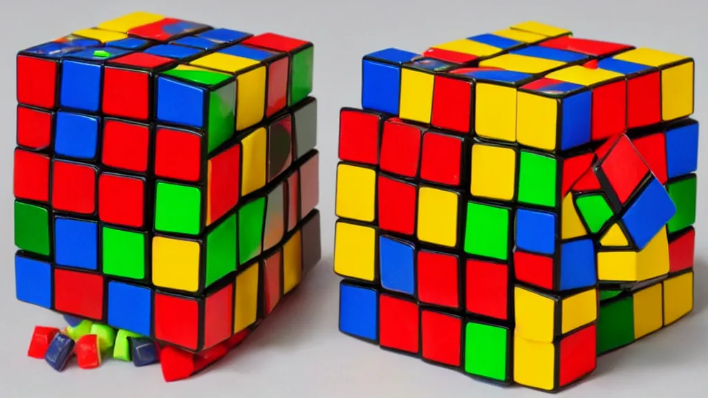 Image similar to unsolved rubik's cube made of various types of candy,