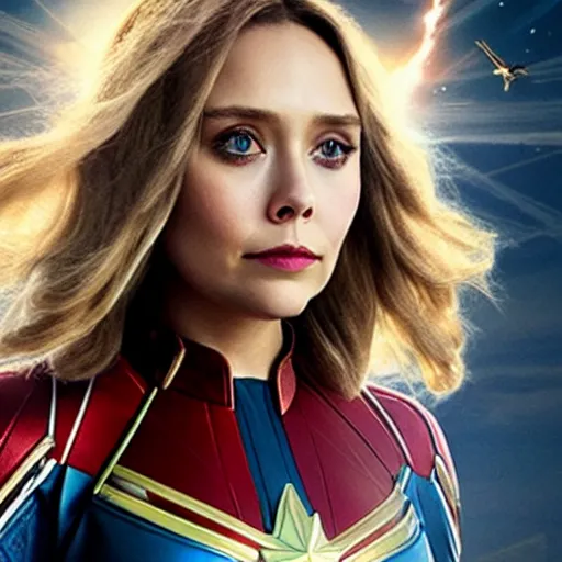 Image similar to Elizabeth Olsen as captain Marvel