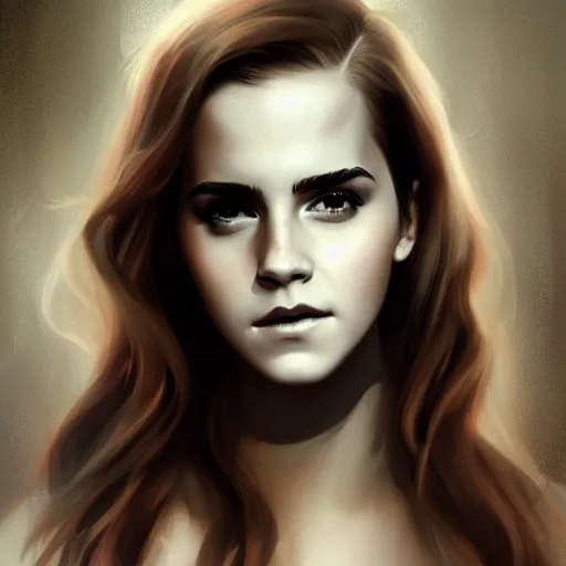 Image similar to Emma Watson by Charlie Bowater, digital fantasy portrait