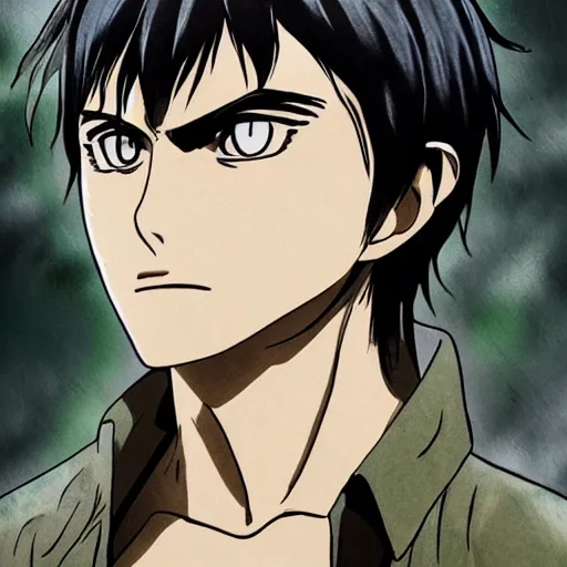 Prompt: eren yeager, enaime style, highly detailed, mega detailed, hd