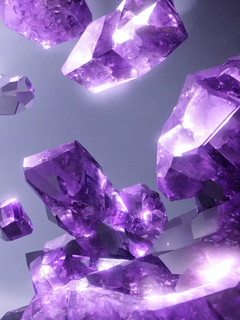 Image similar to Amethyst crystal, beeple, octane render, unreal engine