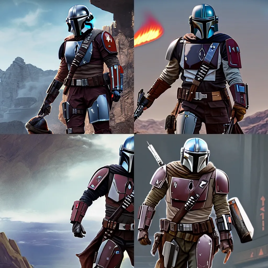 Prompt: The Mandalorian in Apex Legends videogame