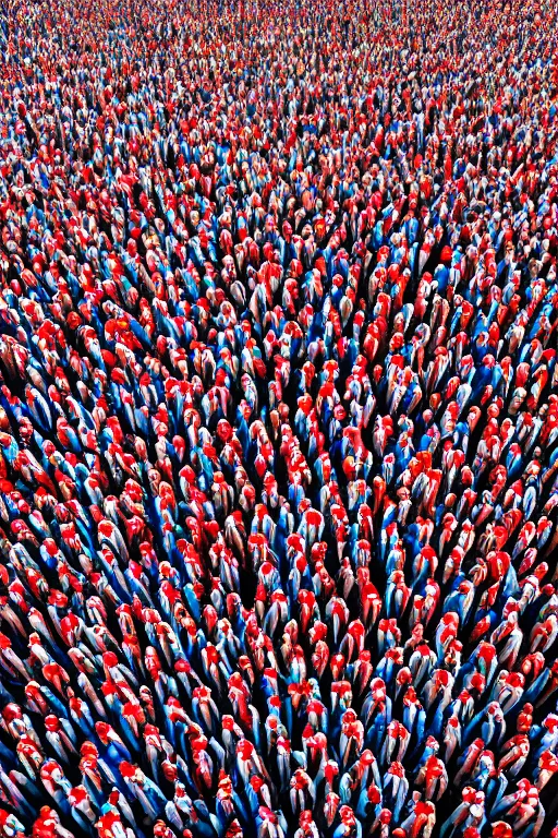 Image similar to intricate color photo of wheres waldo with thousands of people 8 k octane beautifully detailed render