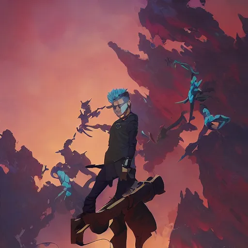 Image similar to hero world trigun, behance hd by jesper ejsing, by rhads, makoto shinkai and lois van baarle, ilya kuvshinov, rossdraws global illumination