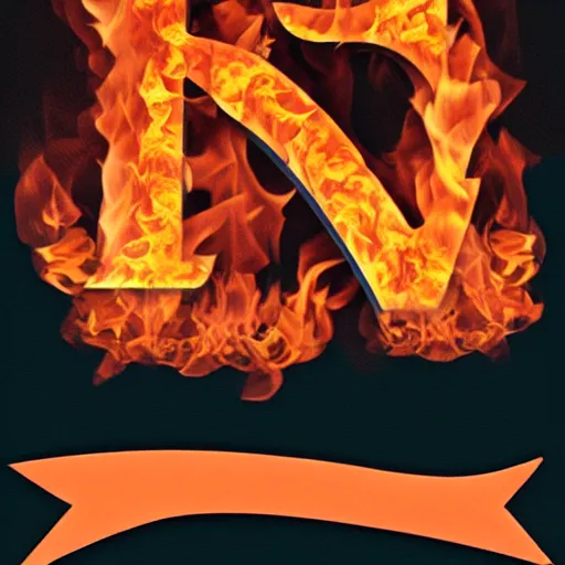 Prompt: logo of the letter A on fire