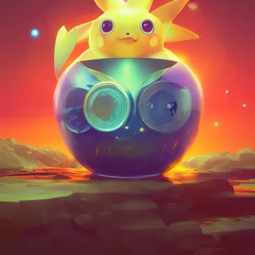 Image similar to fishbowl pokemon:: by beeple and James Gilleard and Justin Gerard :: ornate, dynamic, particulate, intricate, elegant, highly detailed, centered, artstation, smooth, sharp focus, photoreal octane render, 3d