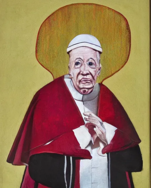 Image similar to donald trump as pope innocent x painted by francis bacon