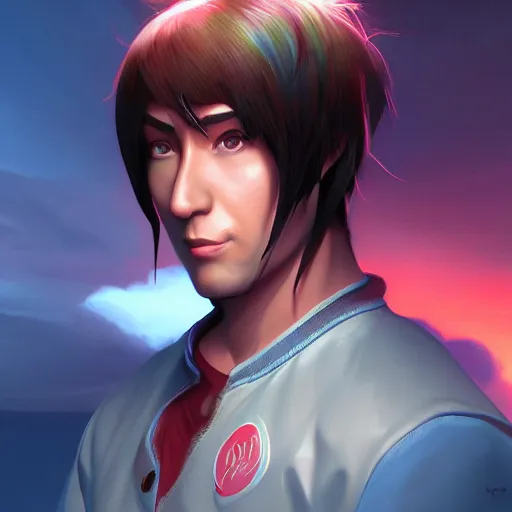 Image similar to portrait of jin kazama, mattepainting concept blizzard pixar maya engine on stylized background splash comics global illumination lighting artstation lois van baarle, ilya kuvshinov, rossdraws