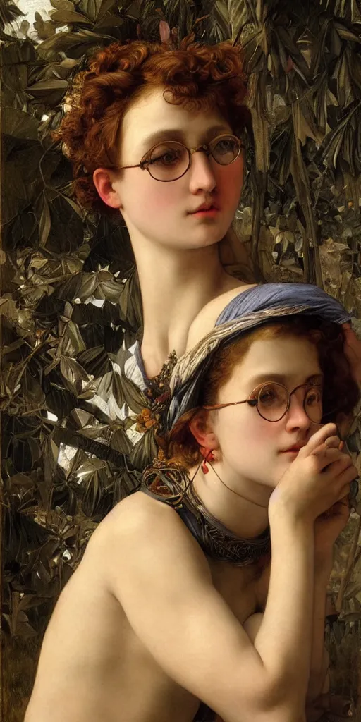 Prompt: a beautiful village girl wearing ray - bans, by edgar maxence and caravaggio and michael whelan and delacroix style, artistic, intricate drawing, light brazen, realistic fantasy, extremely detailed and beautiful aesthetic face, establishing shot, 8 k resolution, dramatic lighting