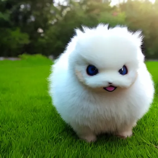 Image similar to real life Pokemon, cute!!!, fluffy!!!, ultra realistic!!!, golden hour, sharp focus