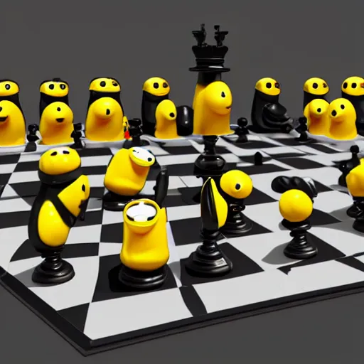 a chess board but all the figures are minions, 4k,, Stable Diffusion