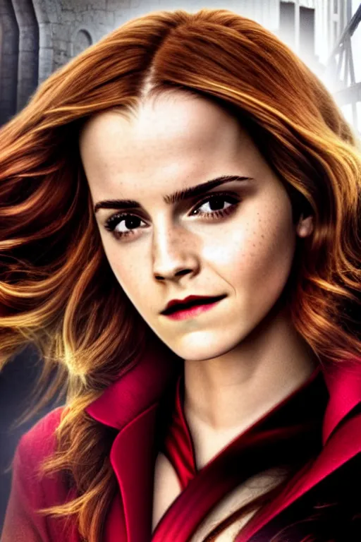 Image similar to Still of Emma Watson as Scarlett Witch