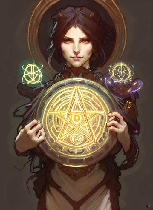 Image similar to digital character concept art by artgerm and greg rutkowski and alphonse mucha. clear portrait of an anthropomorphic tortoise cleric with glowing arcane runes painted on his shell, holding a pentagram shield, gritty coloring, intricate, elegant, digital painting, artstation, smooth, sharp focus